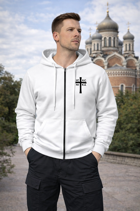 Youth Orthodox ICXC NIKA Christian Zipper Hoodie