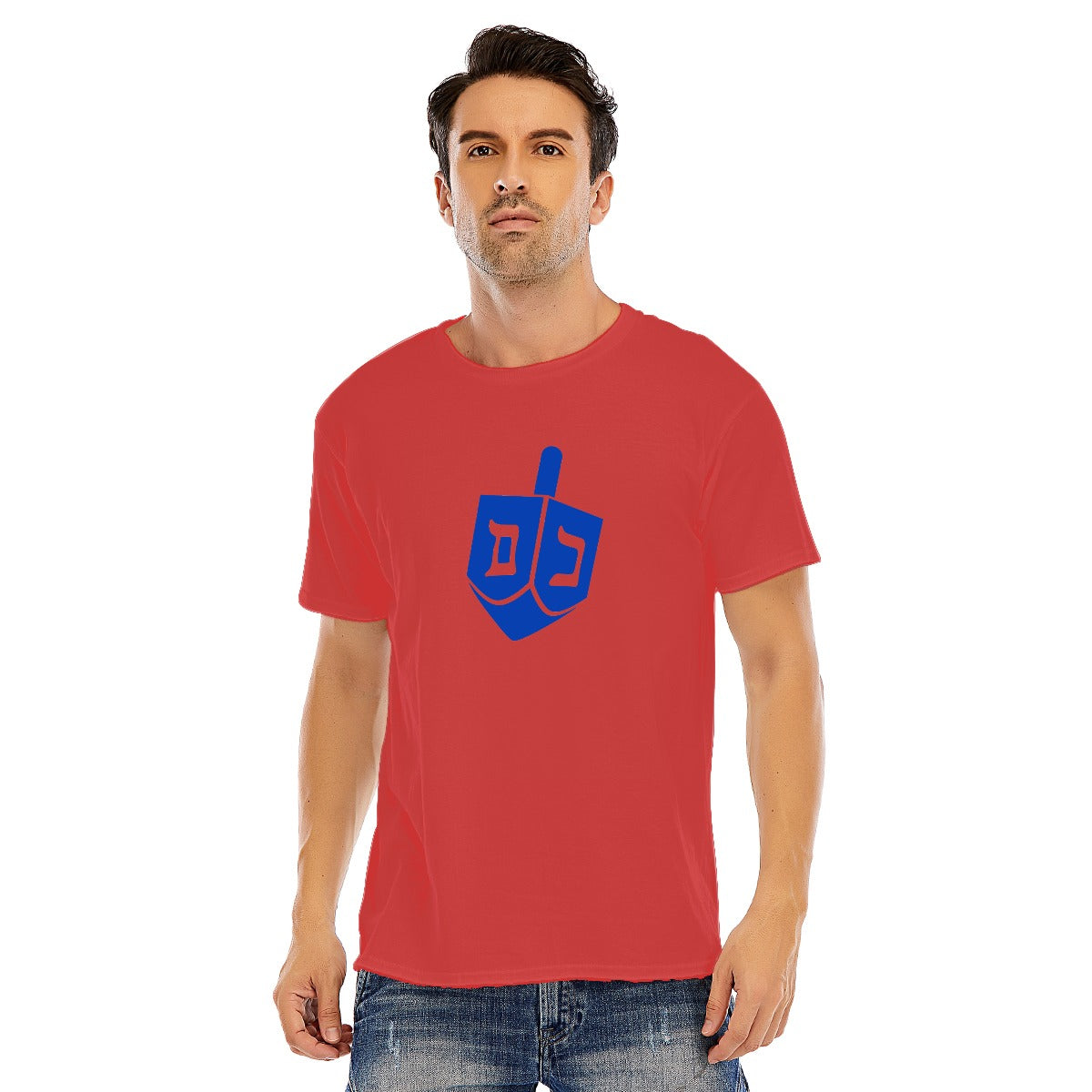 Men’s Blue Dreidel T-Shirt Jewish Heritage Tee 1800BCE Judaism