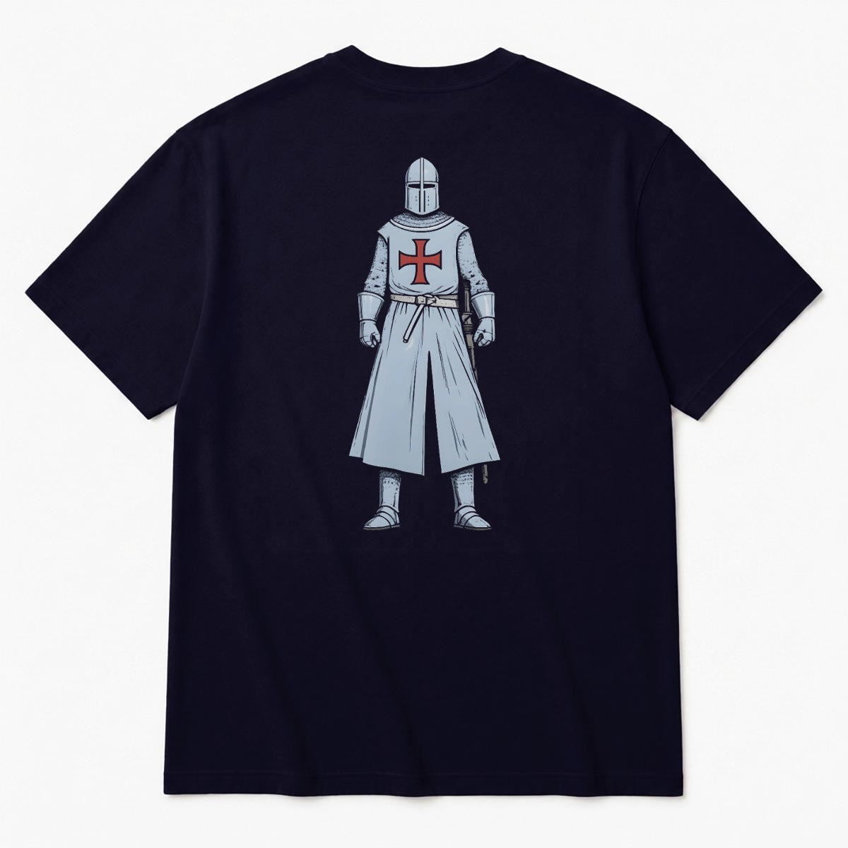 Crusader Knight T-Shirt Heavyweight Cotton Tee Medieval Templar Cross