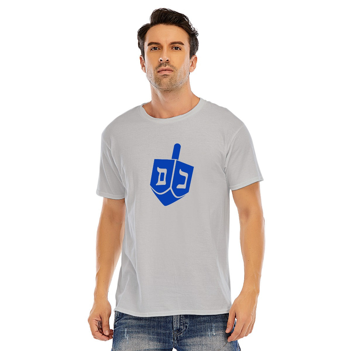 Men’s Blue Dreidel T-Shirt Jewish Heritage Tee 1800BCE Judaism