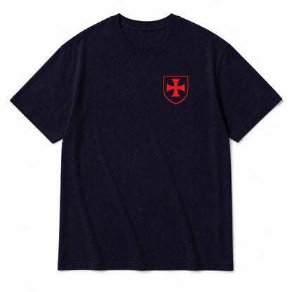 Crusader Knight T-Shirt Heavyweight Cotton Tee Medieval Templar Cross