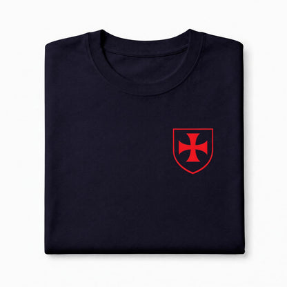 Crusader Knight T-Shirt Heavyweight Cotton Tee Medieval Templar Cross