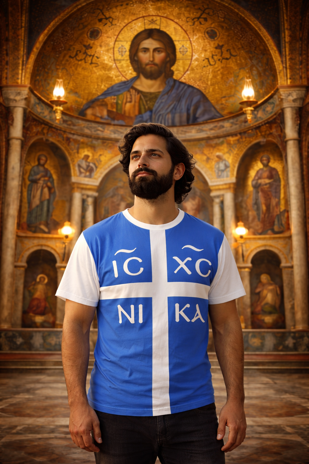 Eastern Orthodox Full IC XC NIKA Cross T-Shirt