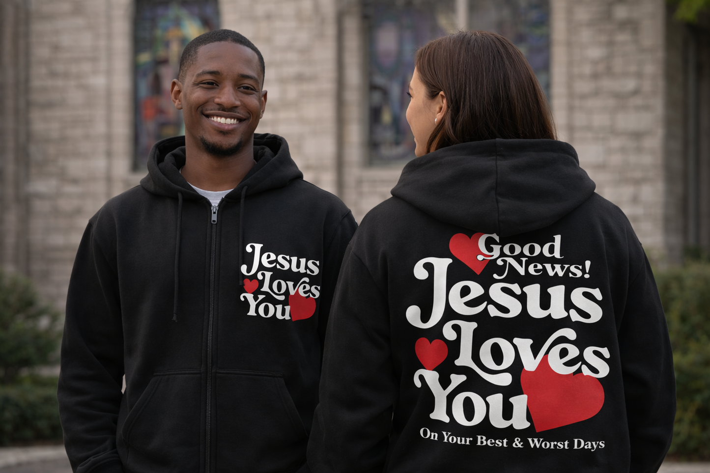 Jesus Loves You Hoodie Christian Faith Zip Up Sweatshirt Jacket