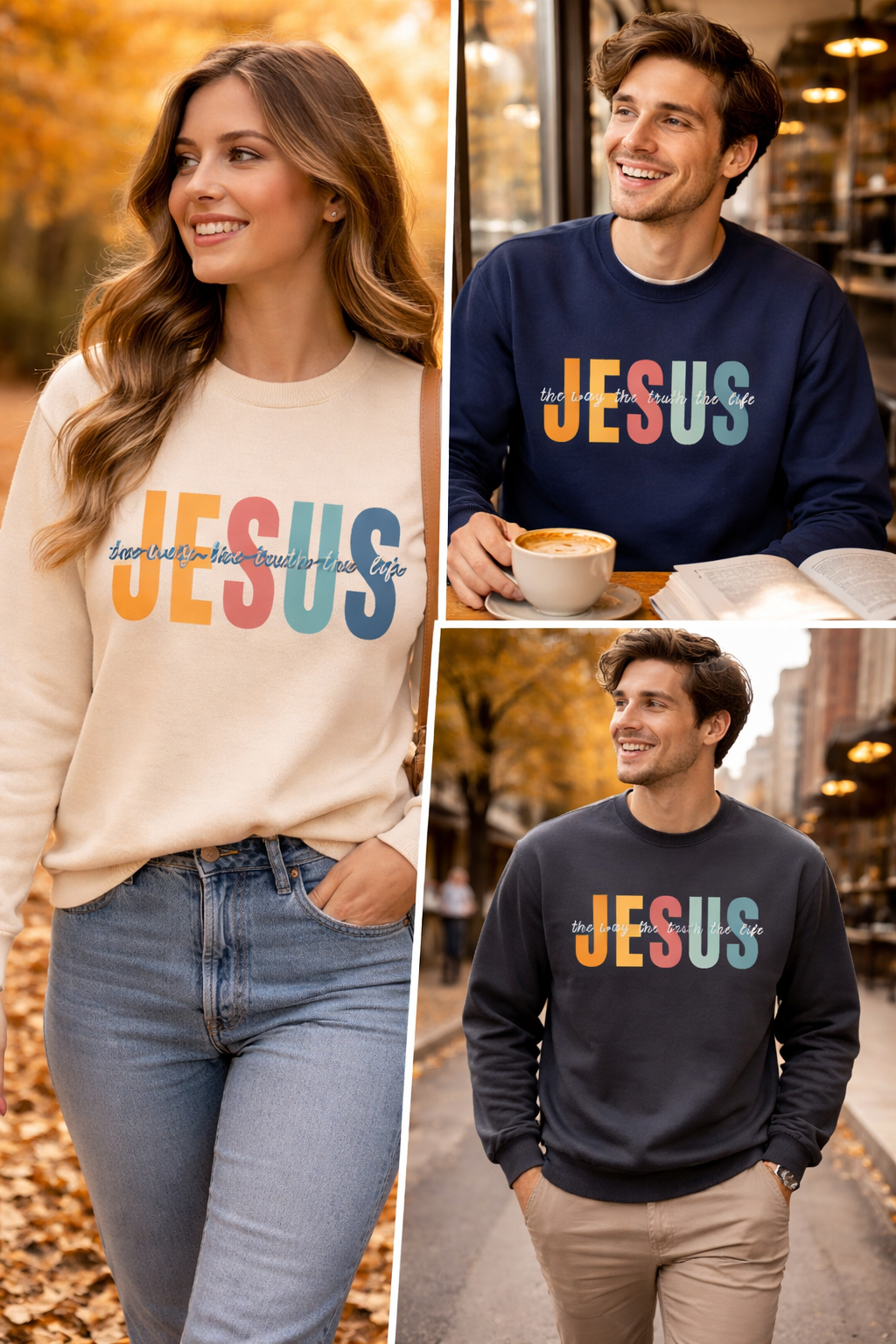Christian Sweatshirt Jesus The Way The Truth The Life Pullover