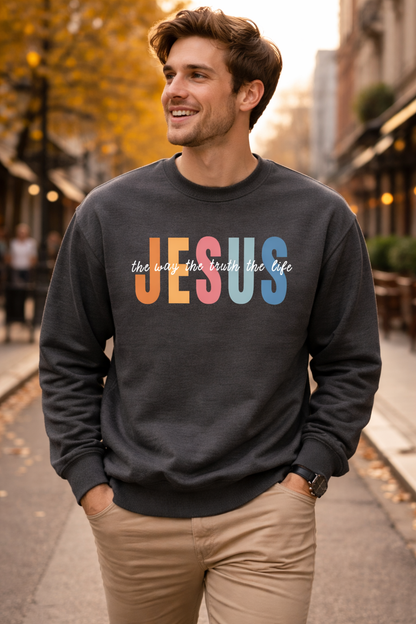 Christian Sweatshirt Jesus The Way The Truth The Life Pullover