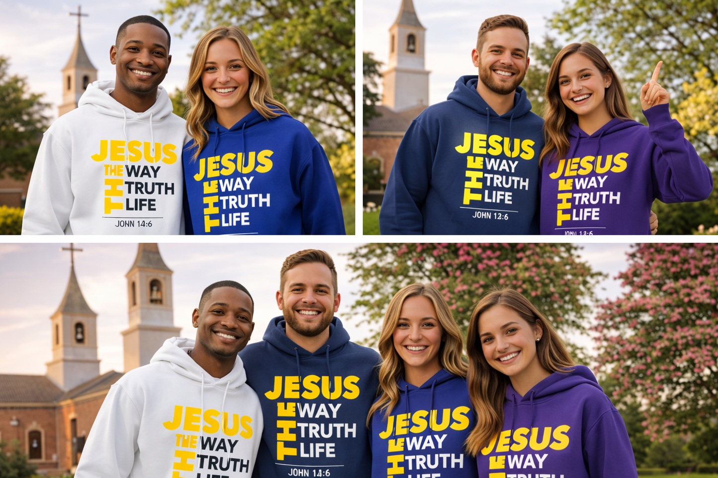 Christian Hoodie Jesus The Way Truth Life John 14:6 Sweatshirt