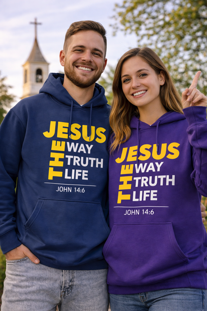 Christian Hoodie Jesus The Way Truth Life John 14:6 Sweatshirt