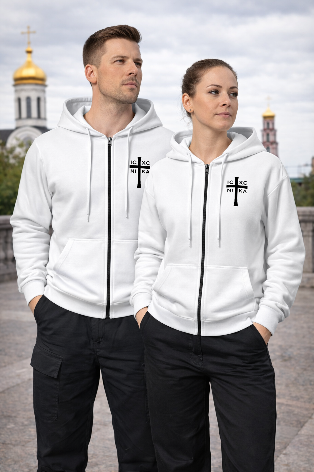 Youth Orthodox ICXC NIKA Christian Zipper Hoodie