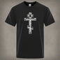 Men’s Orthodox Cross Jesus Christ T-Shirt – Gothic Christian Angel Print