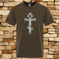 Men’s Orthodox Cross Jesus Christ T-Shirt – Gothic Christian Angel Print