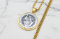 St Christopher Protect Us Necklace Gold Stainless Steel Glass Medal Pendant 60cm