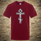Men’s Orthodox Cross Jesus Christ T-Shirt – Gothic Christian Angel Print