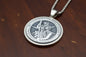 St Christopher Protect Us Necklace Gold Stainless Steel Glass Medal Pendant 60cm