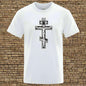 Men’s Orthodox Cross Jesus Christ T-Shirt – Gothic Christian Angel Print