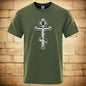 Men’s Orthodox Cross Jesus Christ T-Shirt – Gothic Christian Angel Print