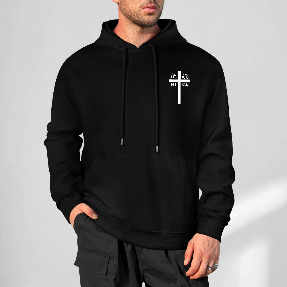 Men's Eastern Orthodox ICXC Cross Hoodie – Jesus Christ Conquers