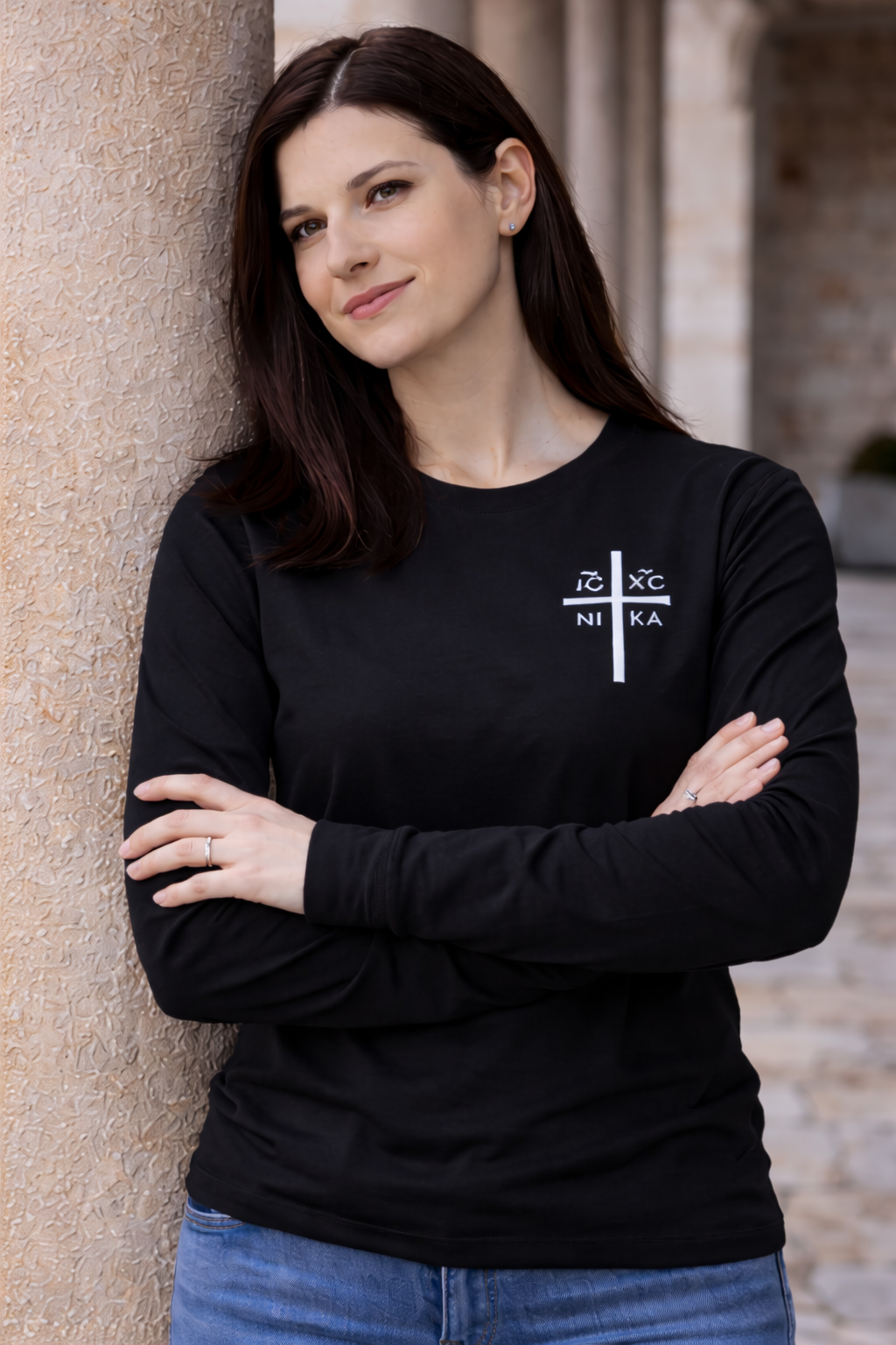 Men's Custom Eastern Orthodox ICXC Cross Long-Sleeve T-Shirt