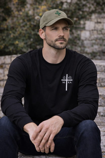 Men's Custom Eastern Orthodox ICXC Cross Long-Sleeve T-Shirt